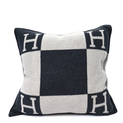 Hermes Wool Cashmere Avalon Pillow GM Ecru Gris Fonce 2 of 4