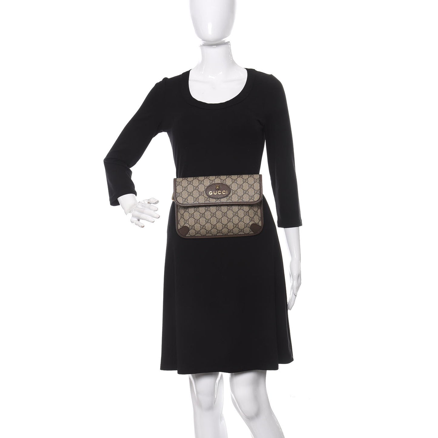 GG Supreme Monogram Neo Vintage Web Belt Bag Brown