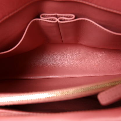 Chanel Calfskin Lizard Chevron Quilted Small Coco Handle Flap Pink 4 of 10