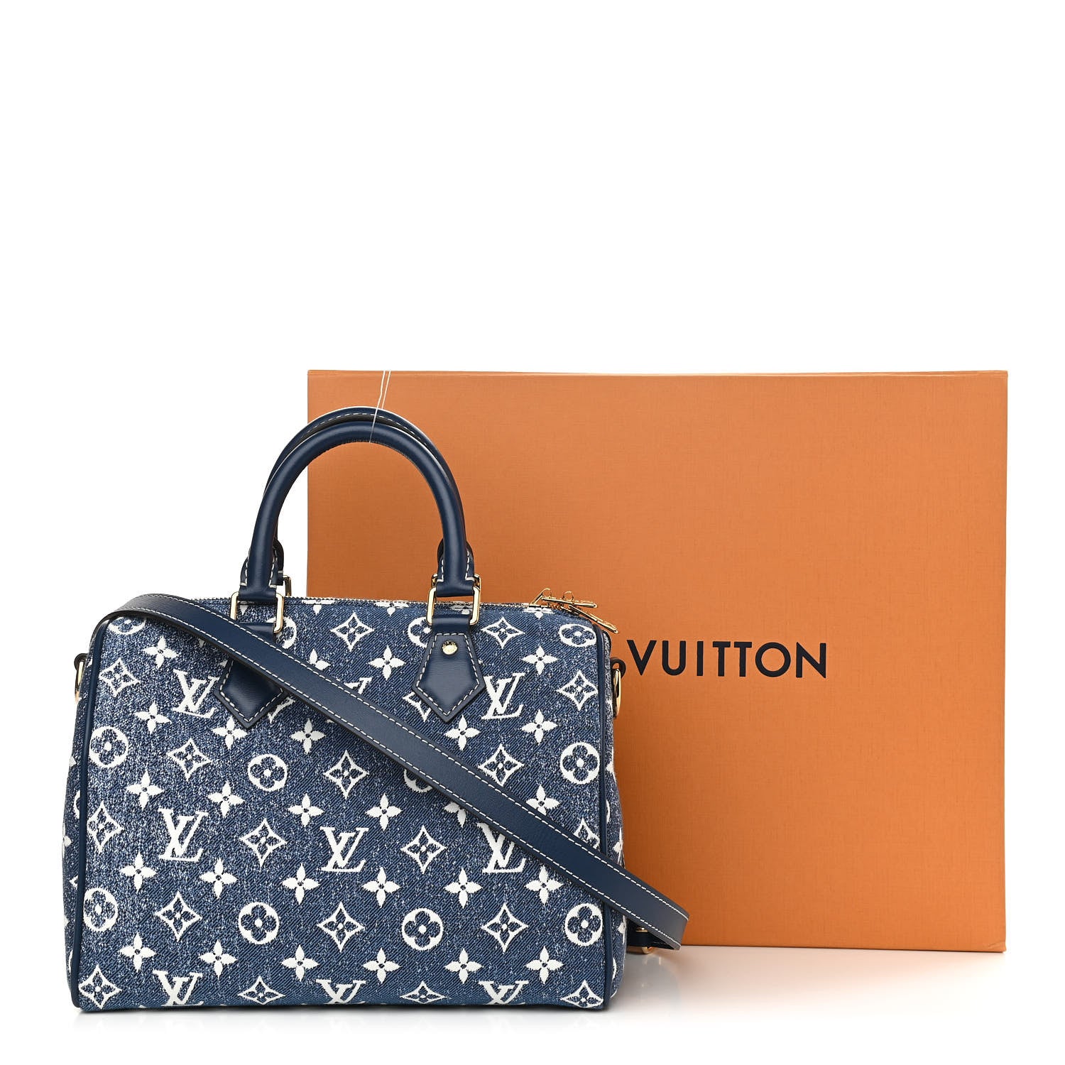 Louis Vuitton Monogram Jacquard Denim Speedy Bandouliere 25 Bleu 11 of 11