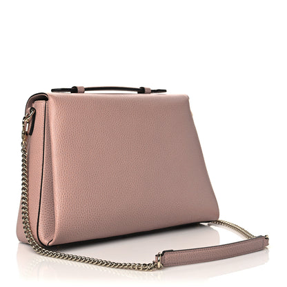 Gucci Dollar Calfskin Medium Interlocking G Top Handle Shoulder Bag Soft Pink 2 of 10