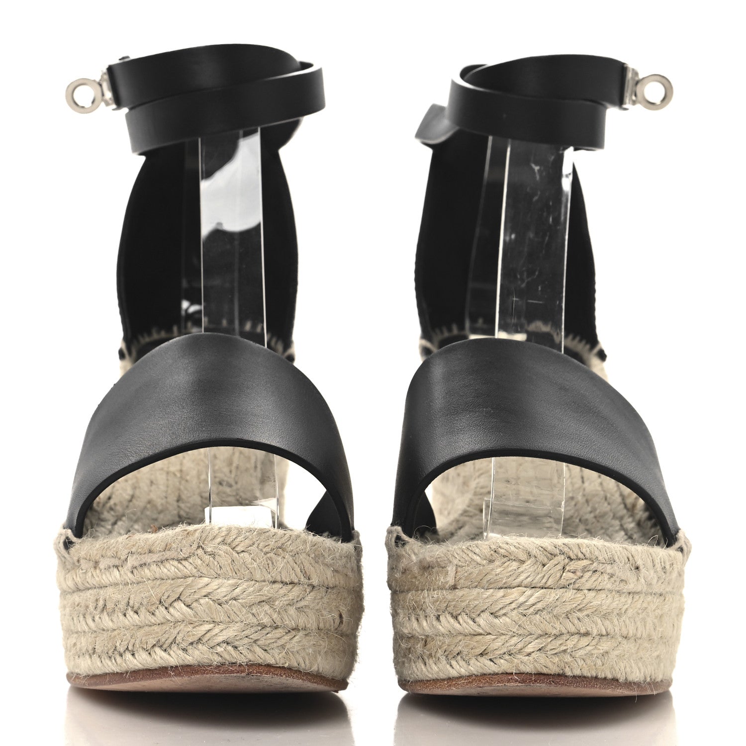 Hermes Calfskin Tipoli Espadrille Wedges 39 Black 3 of 9