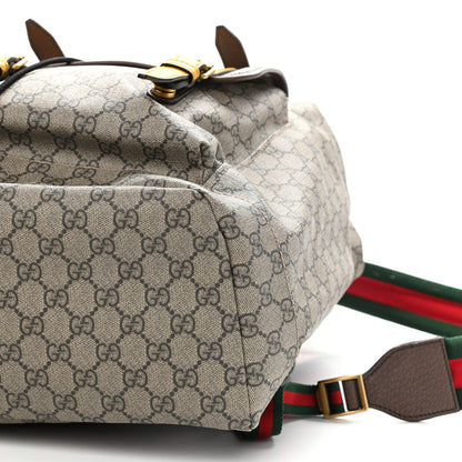 Gucci Soft GG Supreme Monogram Neo Vintage Double Buckle Backpack Beige New Acero Crop 9 of 9