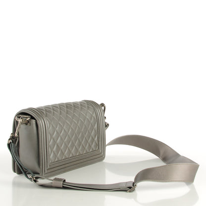 Chanel Lambskin Quilted Medium Boy Flap w Stingray Strap Silver 3 of 9