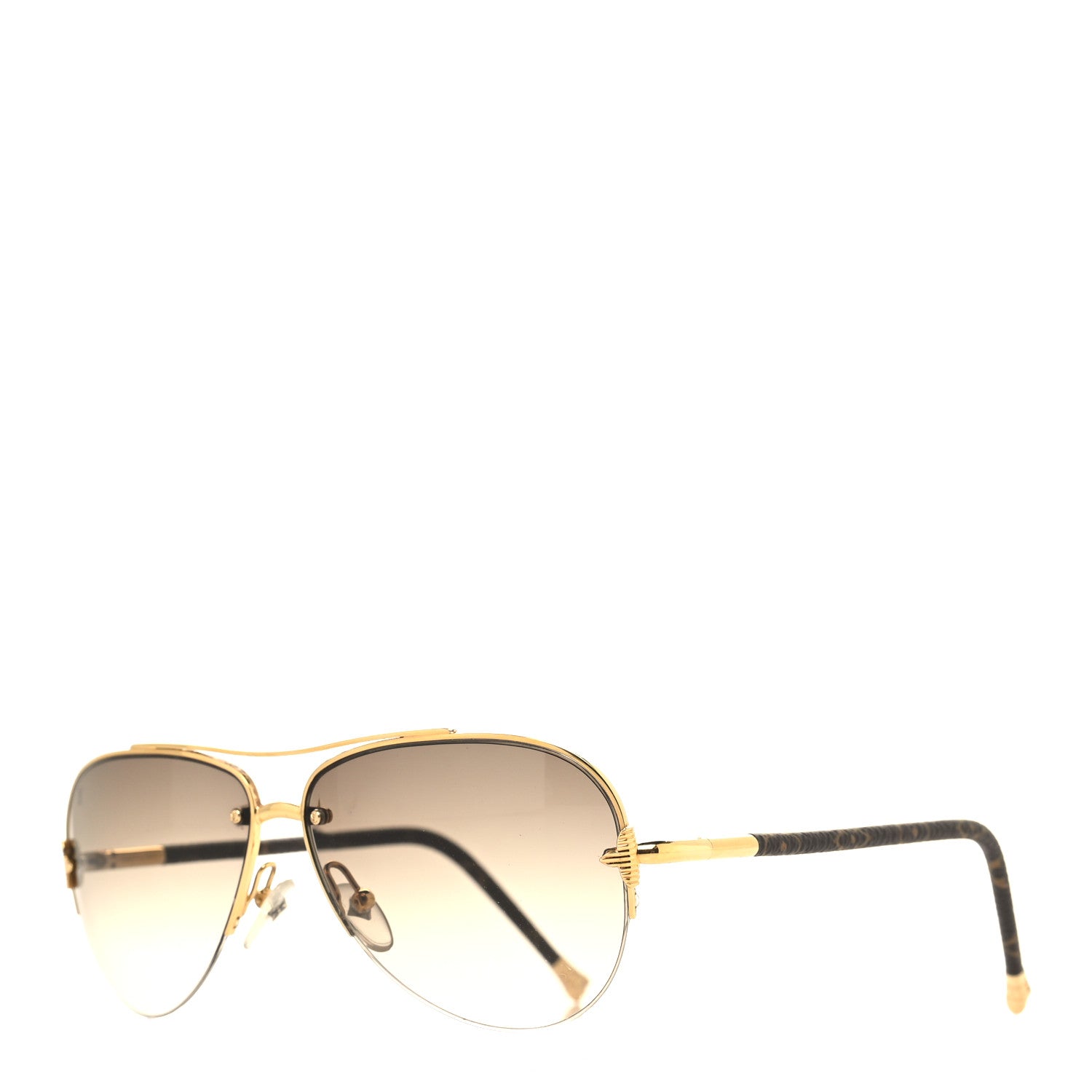 Louis Vuitton Monogram Petite Viola Pilote Aviator Sunglasses Z0571U Brown 1 of 8