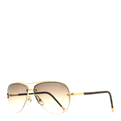 Louis Vuitton Monogram Petite Viola Pilote Aviator Sunglasses Z0571U Brown 1 of 8