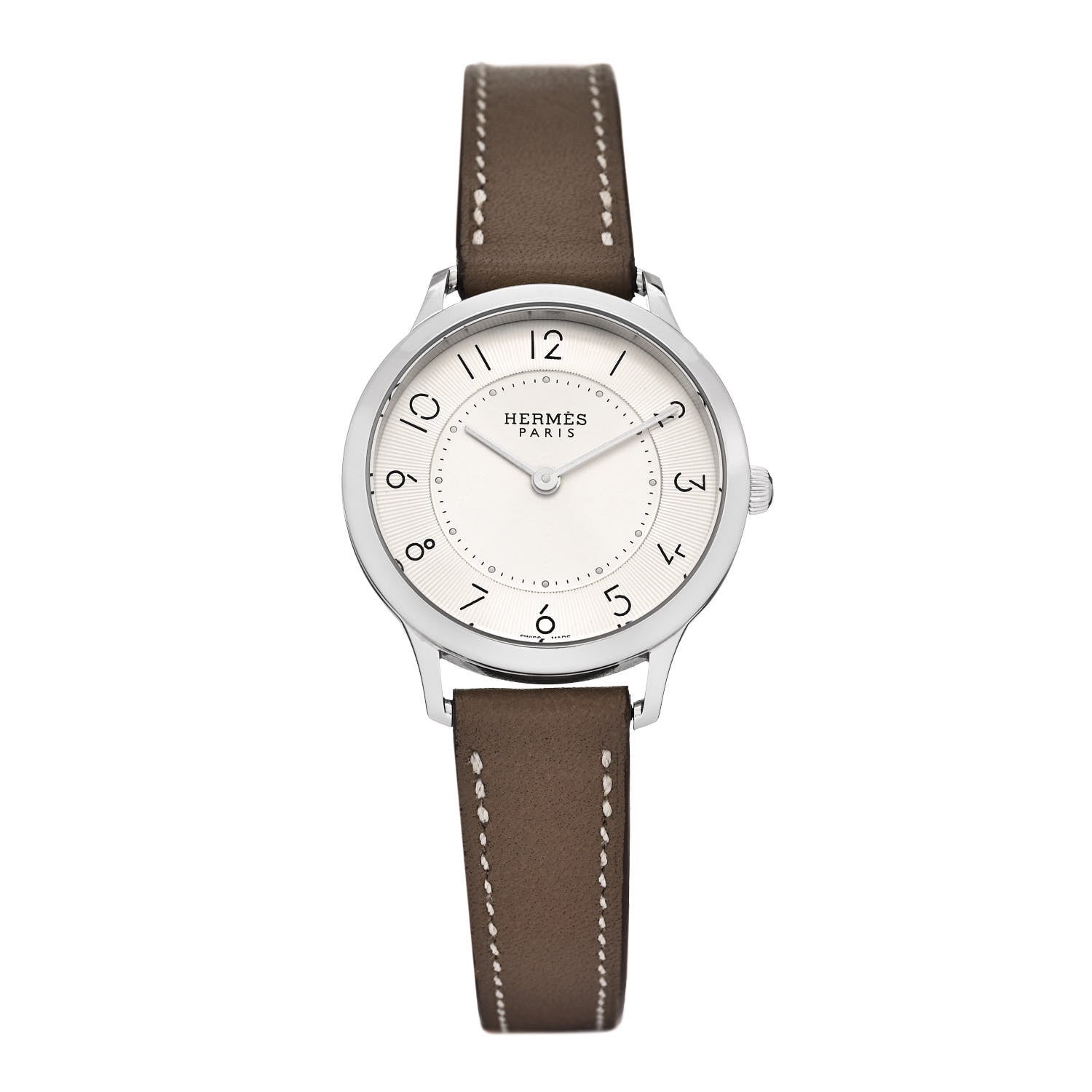 Hermes Stainless Steel Swift 32mm Slim d'Hermes Quartz Watch Etoupe 1 of 4