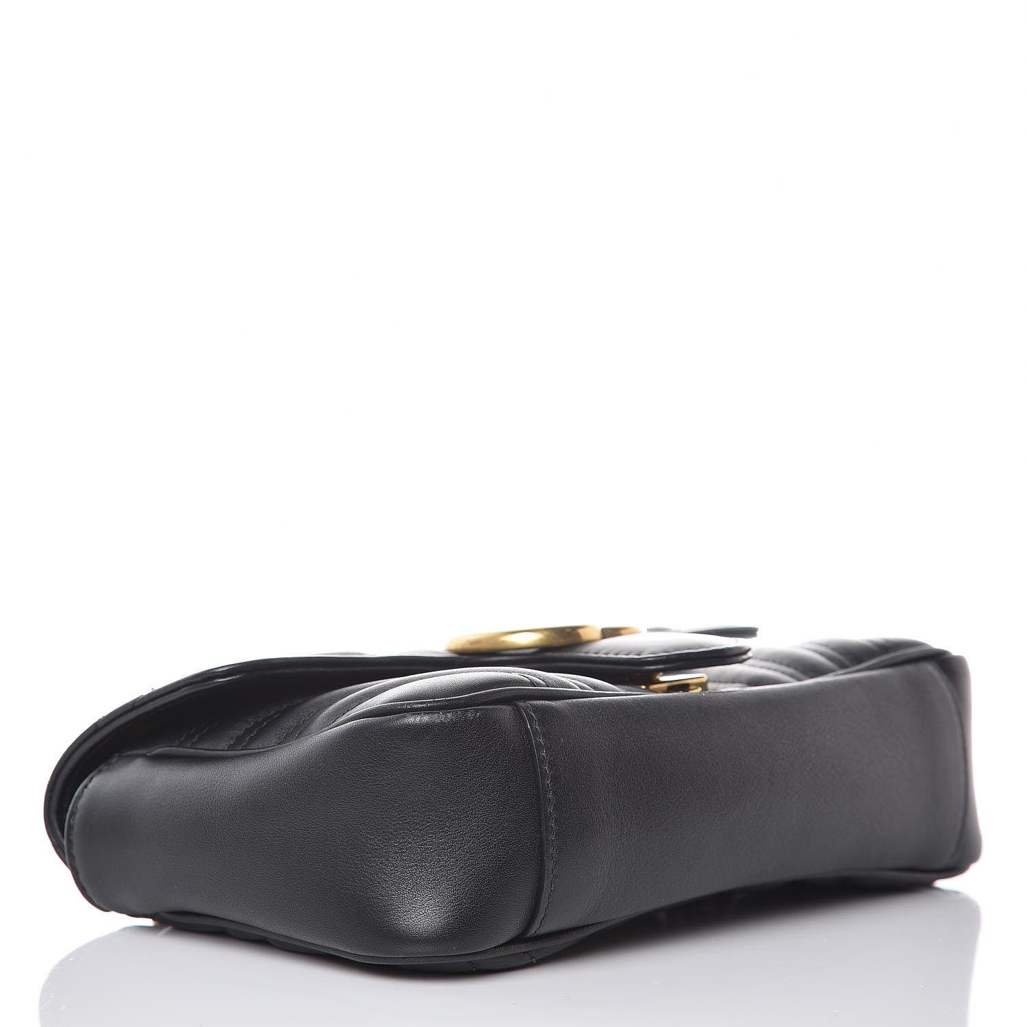 Gucci Calfskin Matelasse Mini GG Marmont Shoulder Bag Black 4 of 13