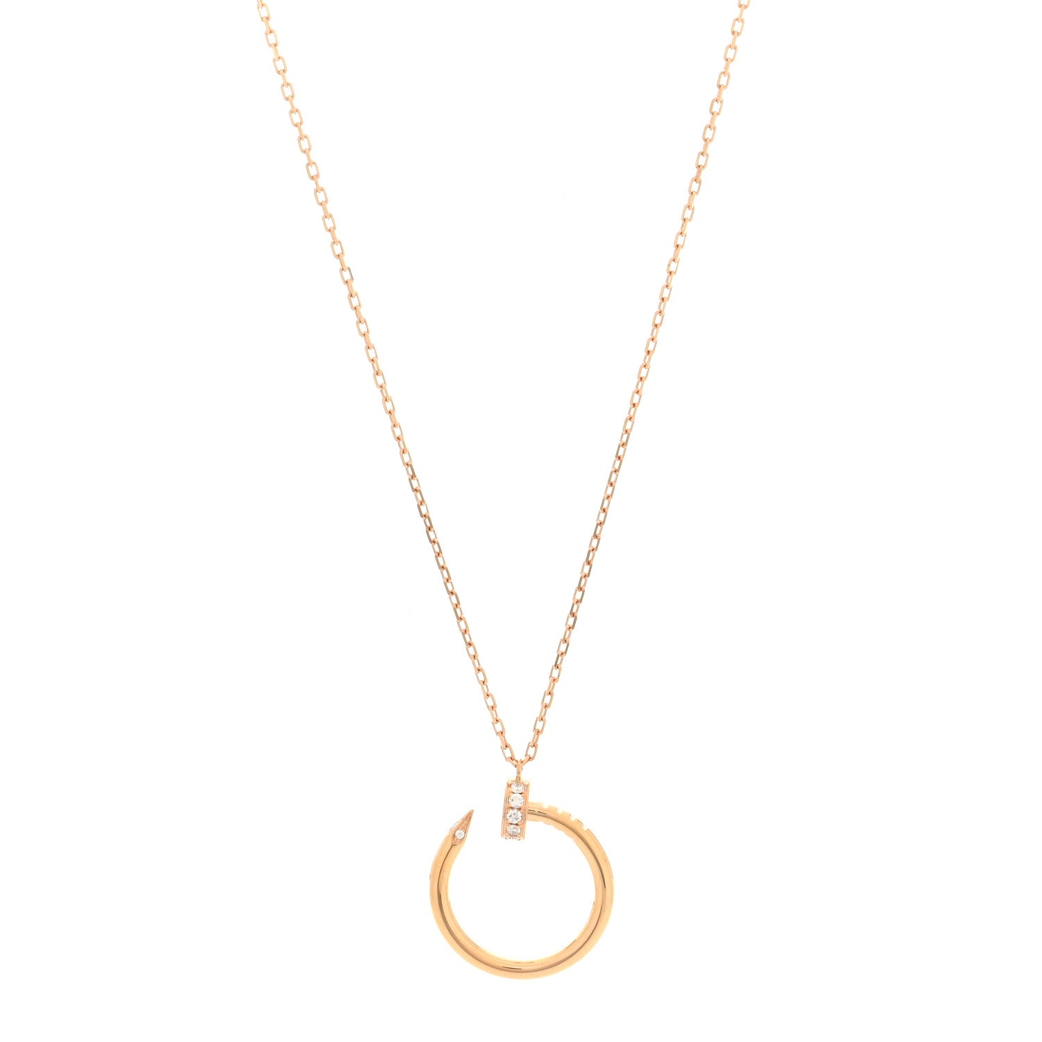 Cartier 18K Yellow Gold Diamond Juste Un Clou Pendant Necklace 1 of 5