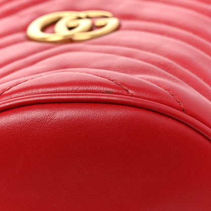 Gucci Calfskin Matelasse Mini GG Marmont 2.0 Bucket Bag Hibiscus Red 12 of 14