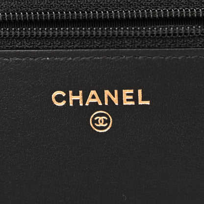 Chanel Caviar Quilted CC Filigree Wallet On Chain WOC Black 6 of 12