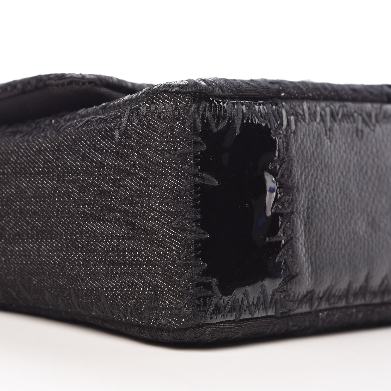 Chanel Tweed Patchwork Jumbo Single Flap Black 8 of 9