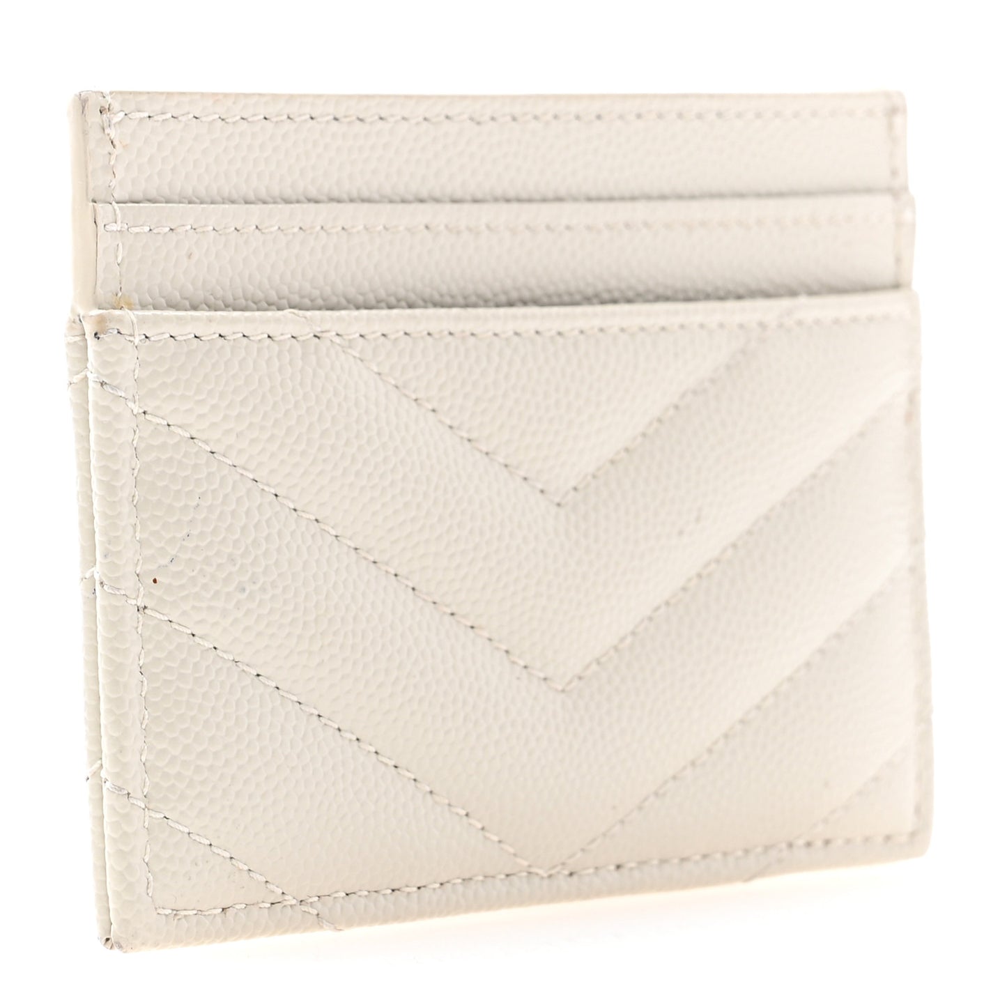 Grain De Poudre Matelasse Chevron Monogram Credit Card Case Crema Soft