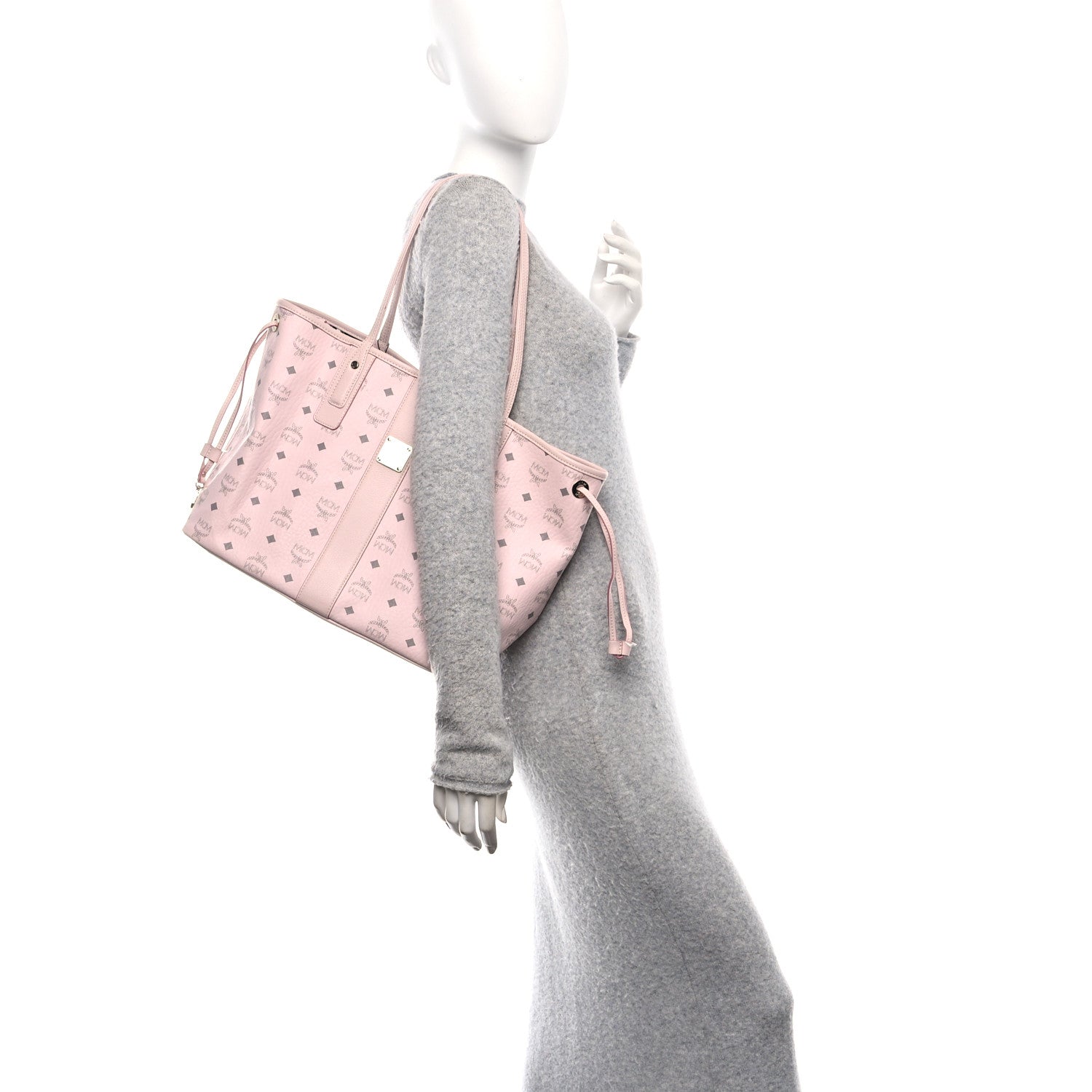 MCM Visetos Medium Liz Reversible Shopper Tote Powder Pink 3 of 21