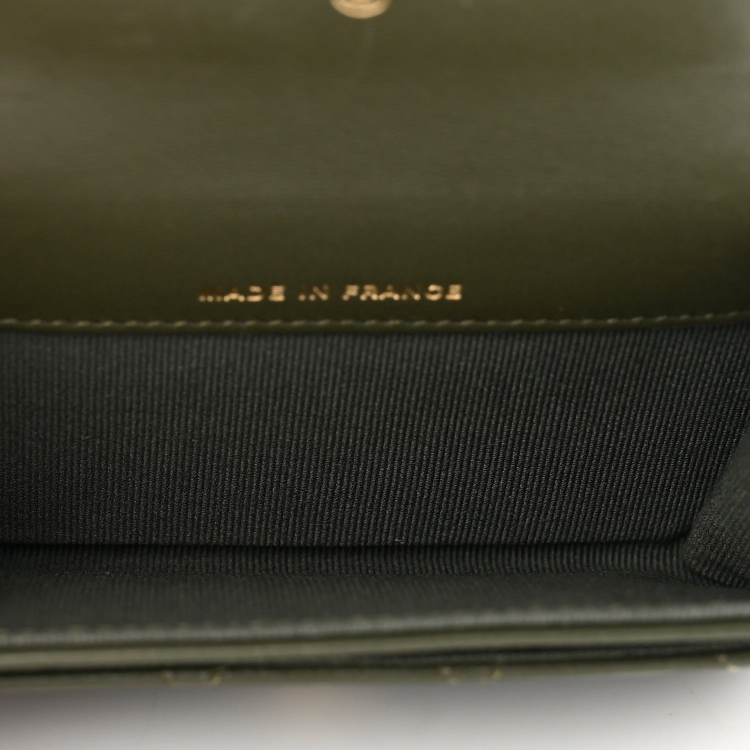 Chanel Lambskin Quilted Flap Card Holder Wallet Khaki 4 of 8