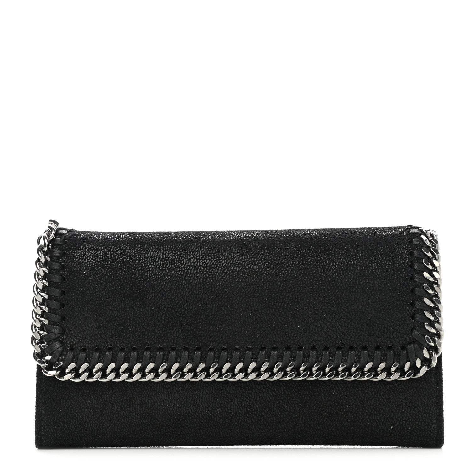 Stella McCartney Shaggy Deer Falabella Flap Wallet Black 1 of 7