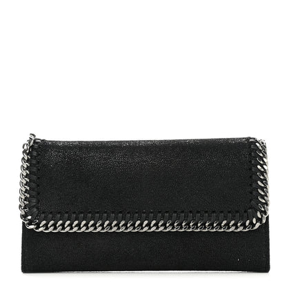Stella McCartney Shaggy Deer Falabella Flap Wallet Black 1 of 7