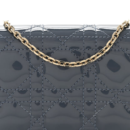 Christian Dior Patent Cannage Mini Waist Pouch On Chain Cloud Blue 9 of 11