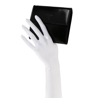 Prada Spazzolato Tri-Fold Compact Wallet Ebano 2 of 15