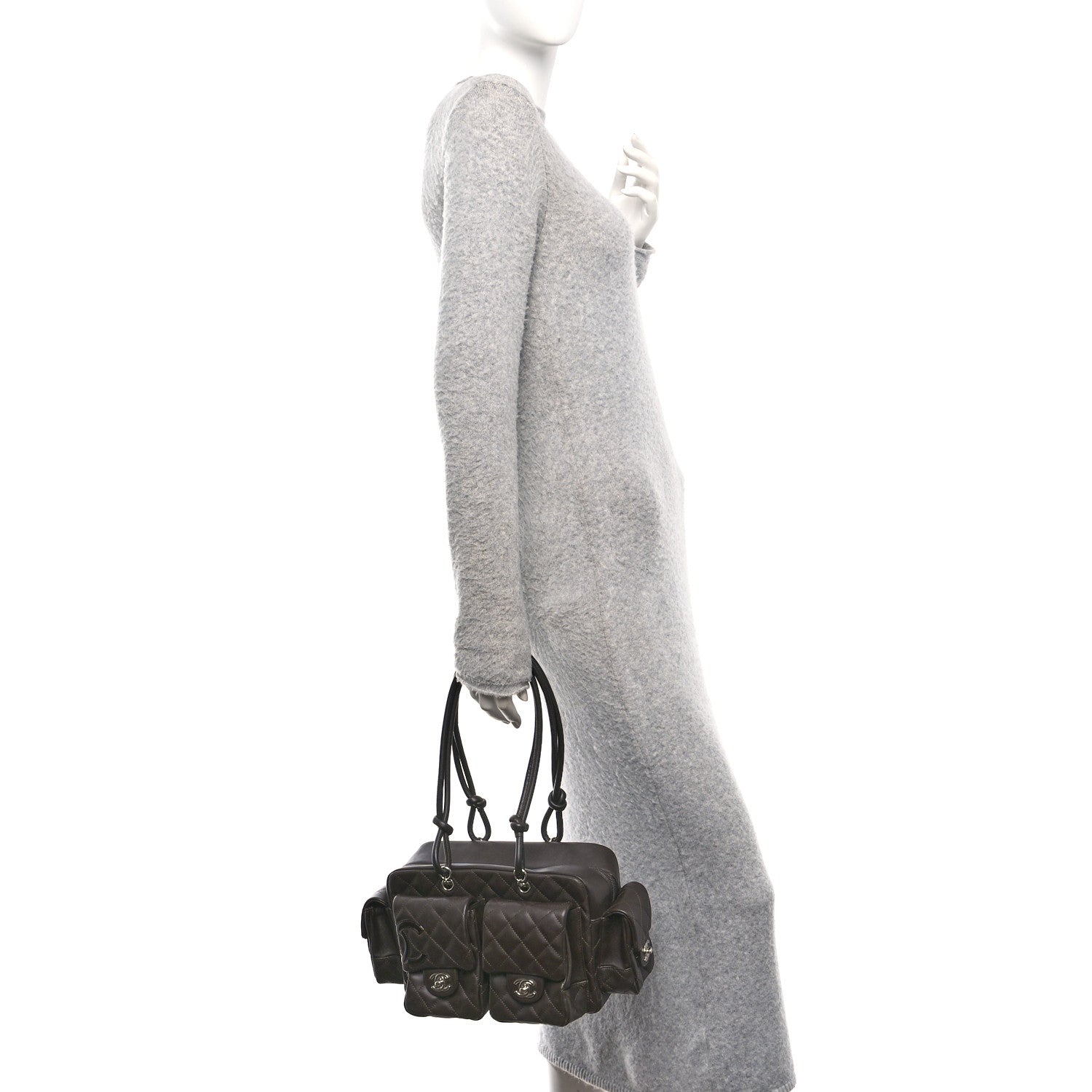 Chanel Calfskin Quilted Large Cambon Multipocket Reporter Brown 2 of 10