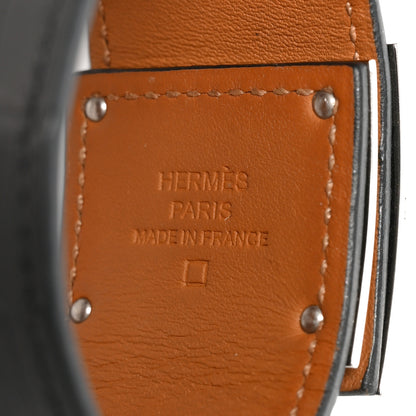 Hermes Shiny Alligator Kelly Dog Bracelet Black 4 of 5