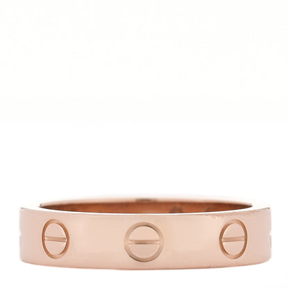 Cartier 18K Pink Gold Diamond 4mm LOVE Wedding Band Ring 49 5 1 of 4