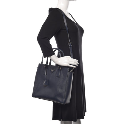 Prada Saffiano Lux Double Handle Shopping Tote Baltico 2 of 10