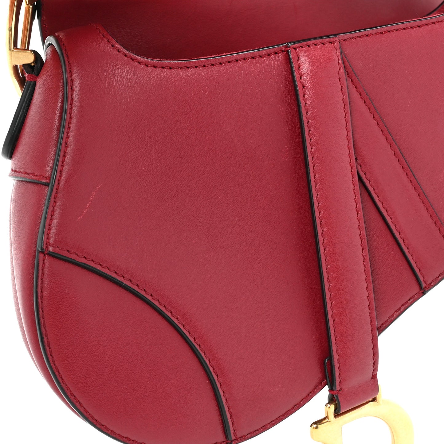 Calfskin Mini Saddle Bag Red