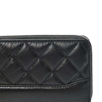 Chanel Aged Calfskin Quilted Small Gabrielle Zip Around Wallet Black 11 of 13
