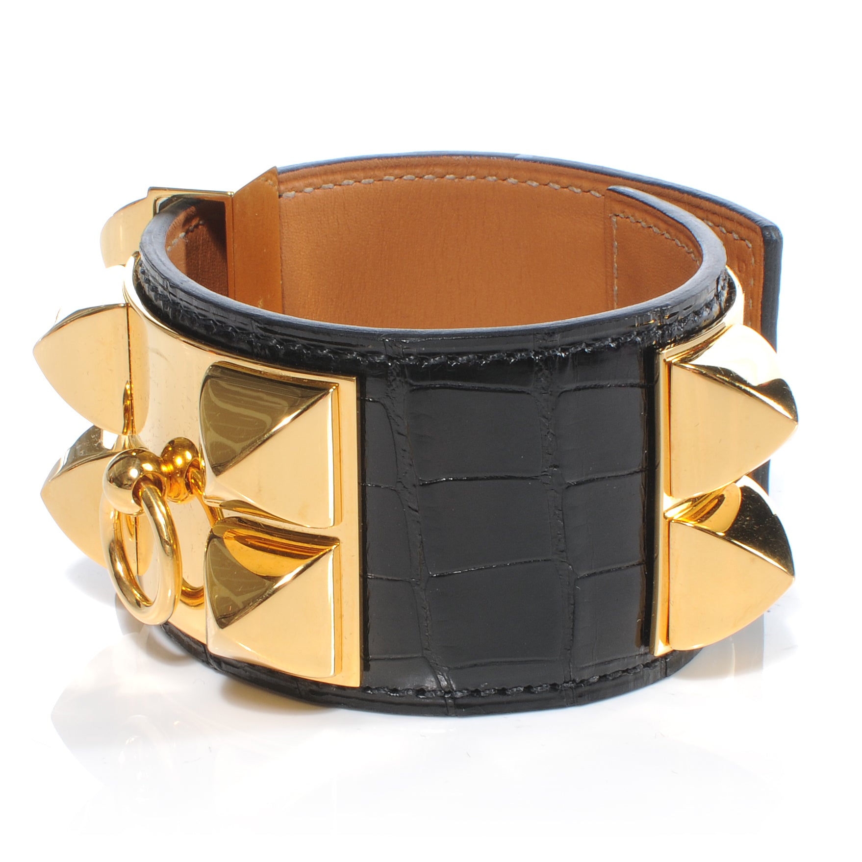 Hermes Alligator Collier De Chien CDC Bracelet Small Black 6 of 8