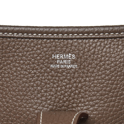 Hermes Taurillon Clemence Evelyne III GM Etoupe 6 of 8