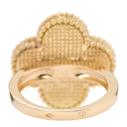 Van Cleef & Arpels 18K Yellow Gold Malachite Magic Alhambra Ring 50 5.25 3 of 5