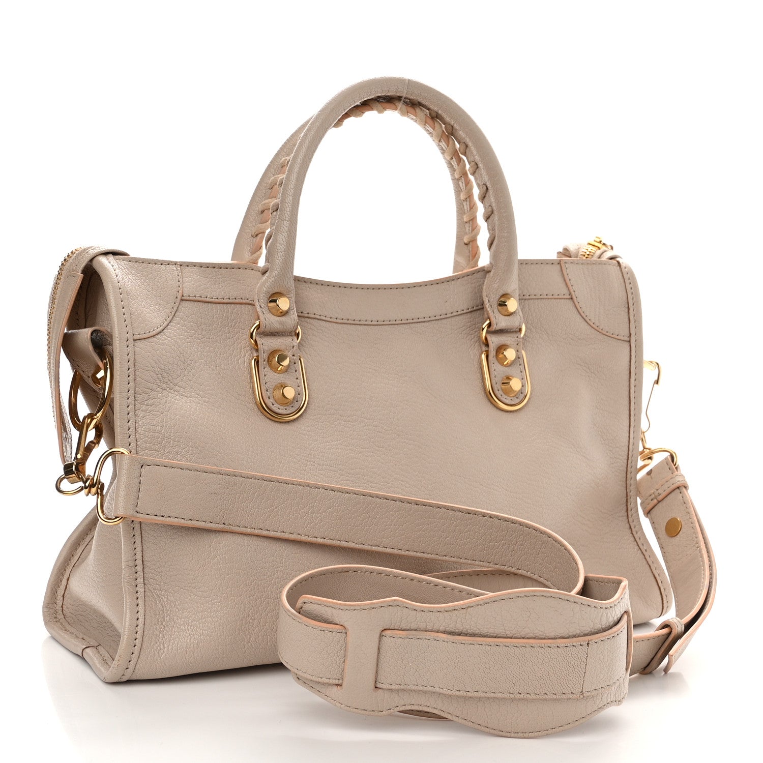 Balenciaga Chevre Gold Metallic Edge Hardware S City Beige Praline 2 of 11