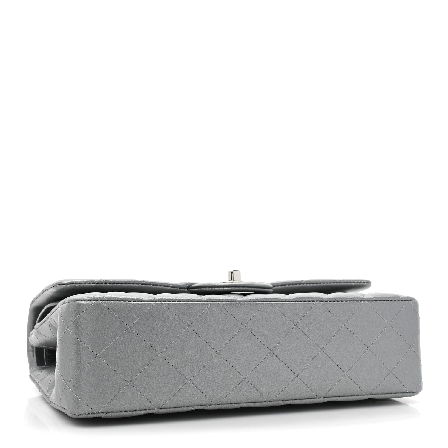 Chanel Metallic Lambskin Quilted Medium Double Flap Silver 4 of 12