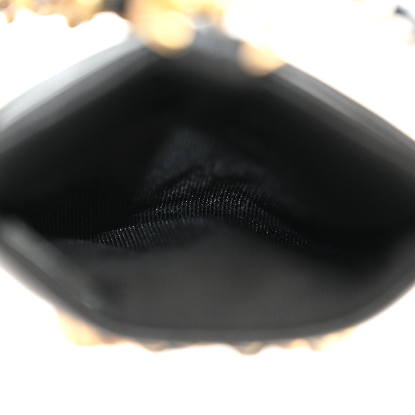 Shiny Goatskin Quilted Chanel 19 Card Holder On Chain Black