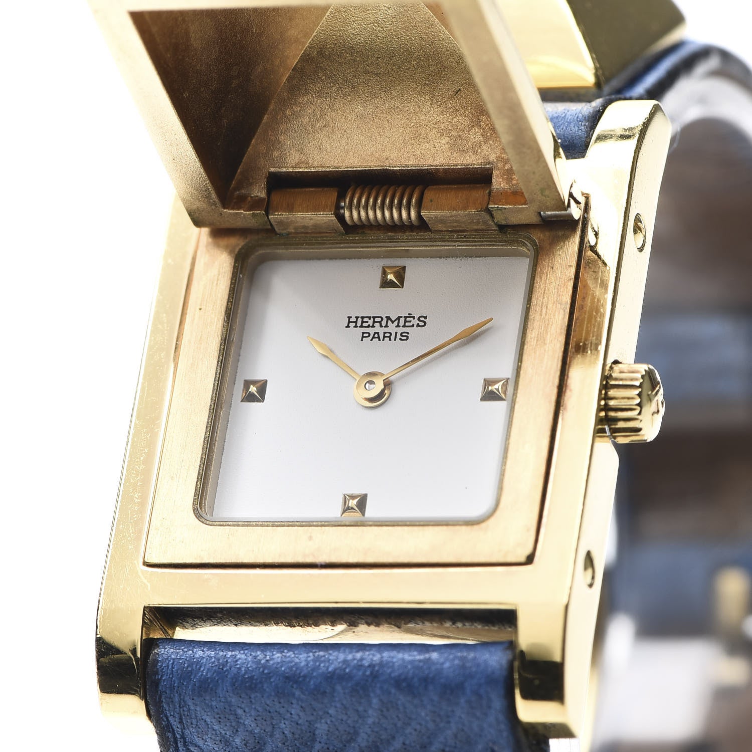 Hermes Stainless Steel Courchevel 23mm Medor Quartz Watch Bleu France 8 of 10