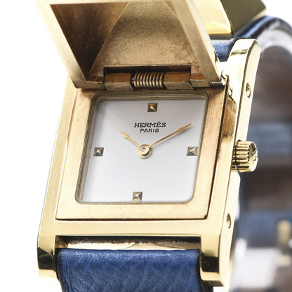 Hermes Stainless Steel Courchevel 23mm Medor Quartz Watch Bleu France 8 of 10