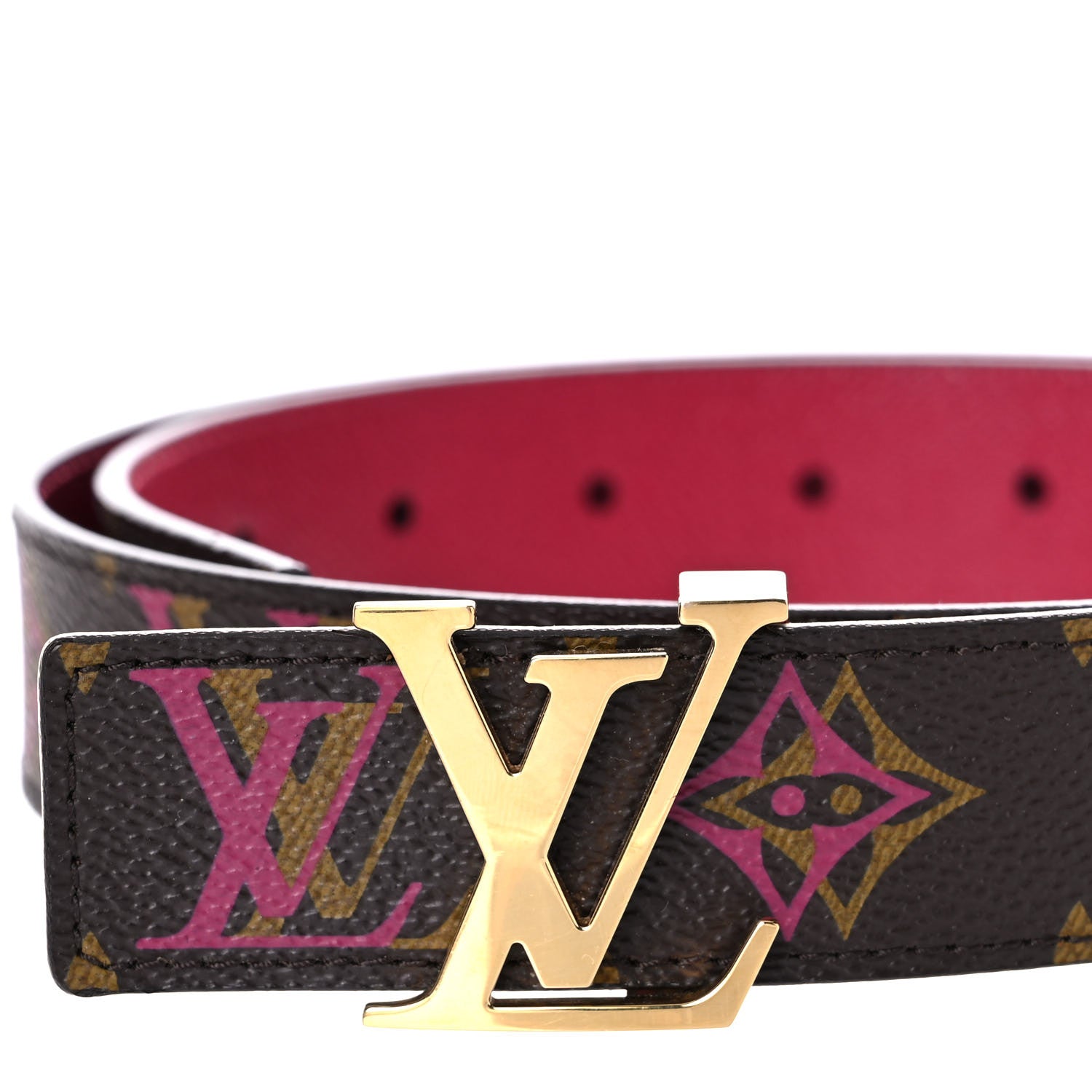Louis Vuitton Monogram 30mm LV Initiales Reversible Belt 80 32 Fuchsia 5 of 6