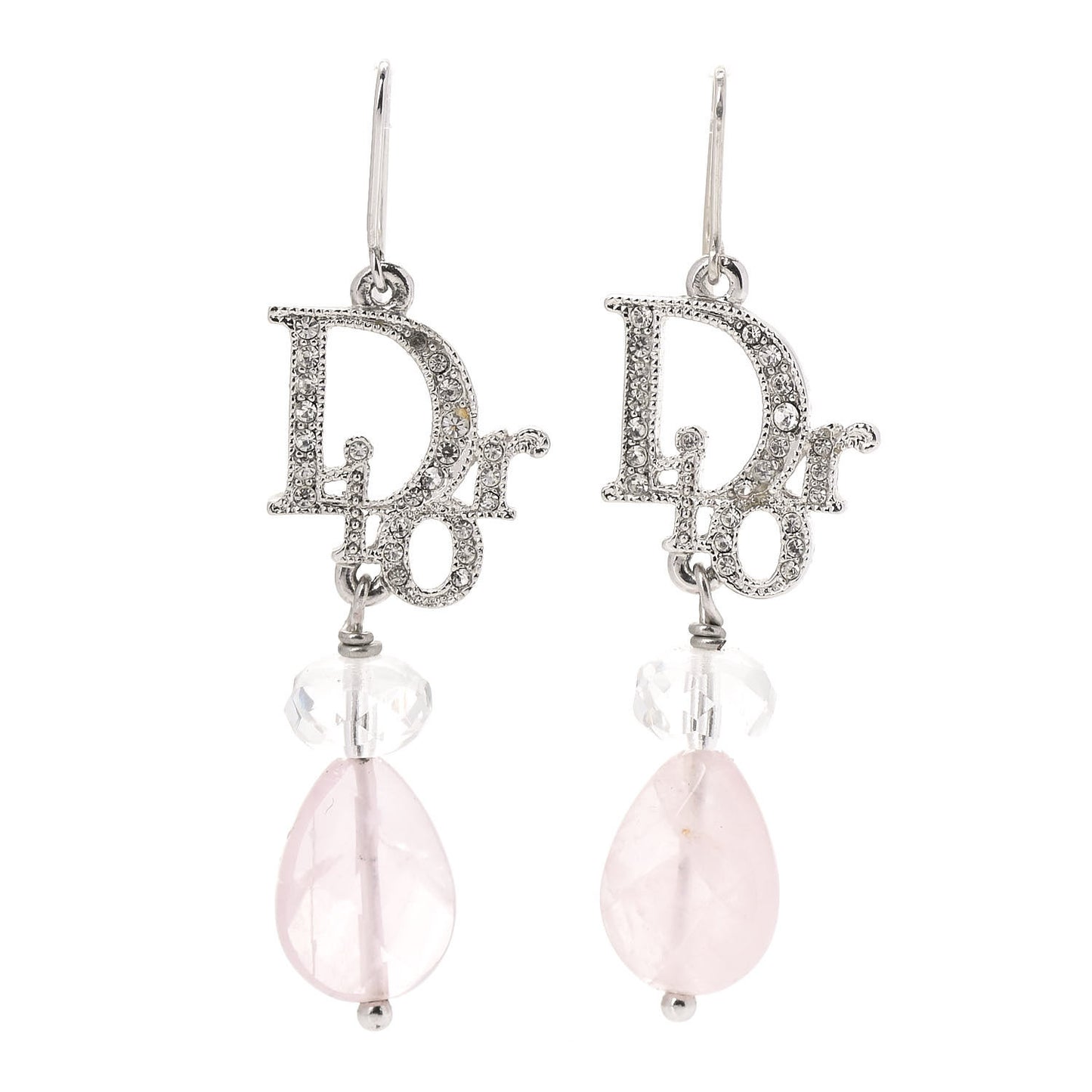 Swarovski Crystal Logo Drop Earrings Rose