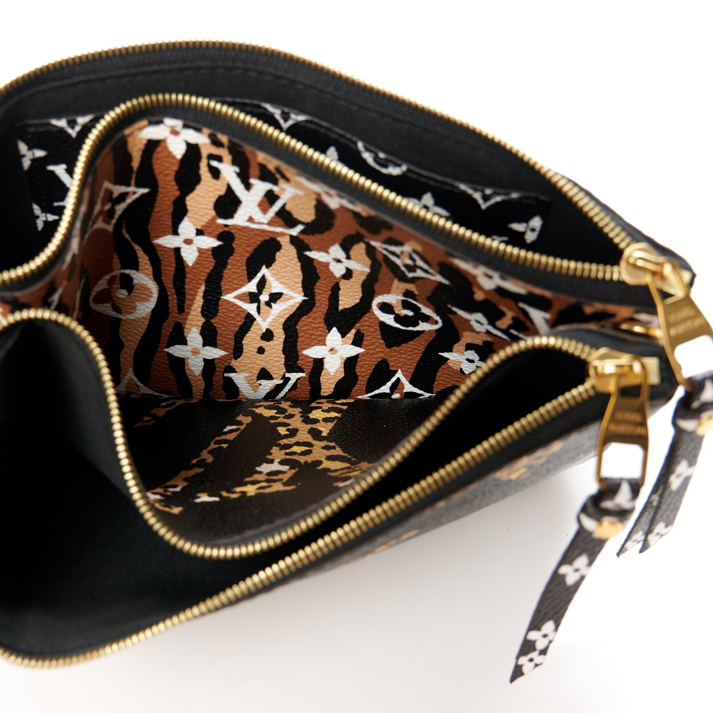 Monogram Giant Jungle Pochette Double Zip Black