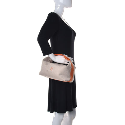 Hermes Canvas Large Bride-A-Brac Pouch Natural Orange 2 of 9