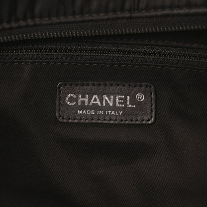 Chanel Calfskin Nylon Paris New York Duffel Bag Black 6 of 10