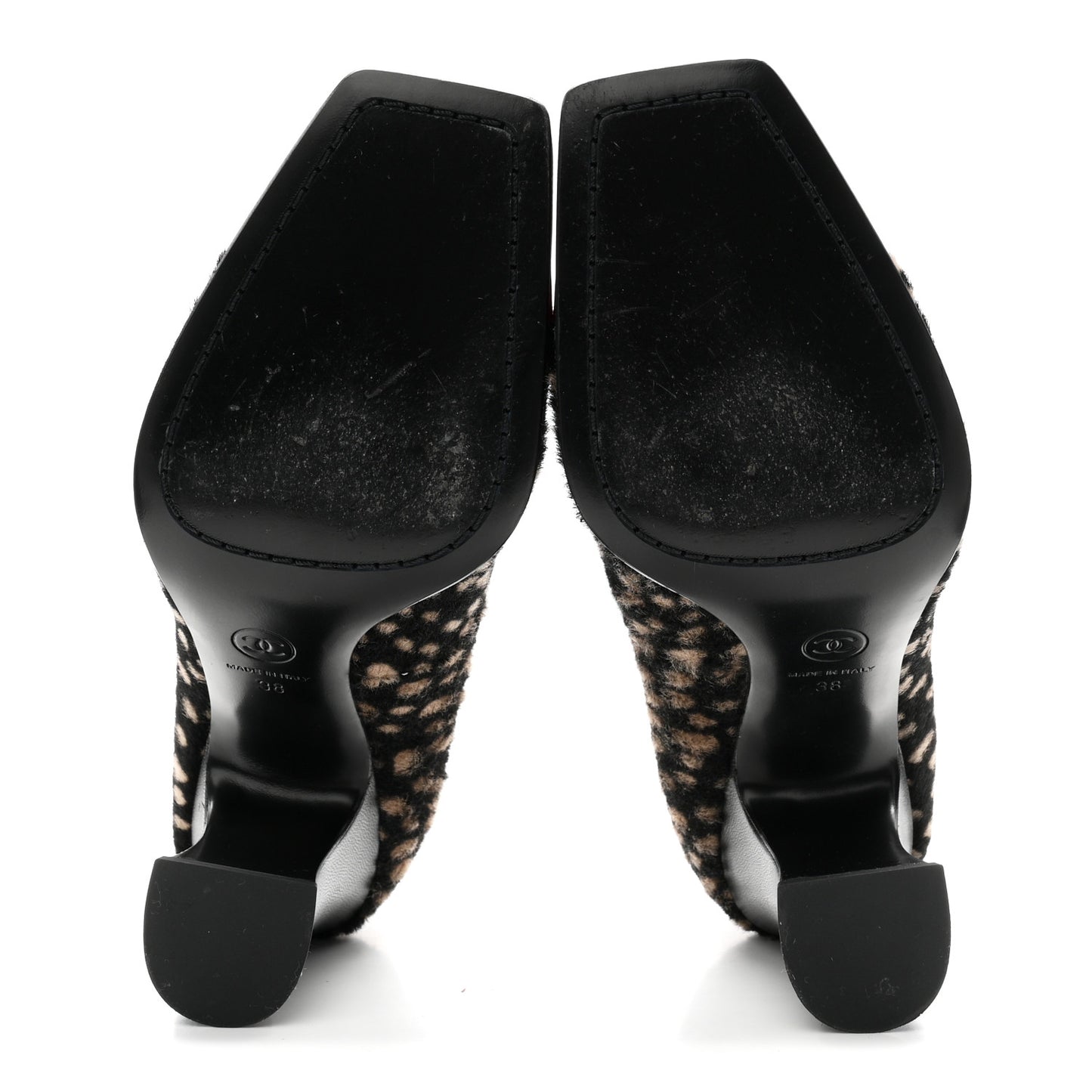 Pony Hair Lambskin Patent Cap Toe Pumps 38 Black White Dark Red