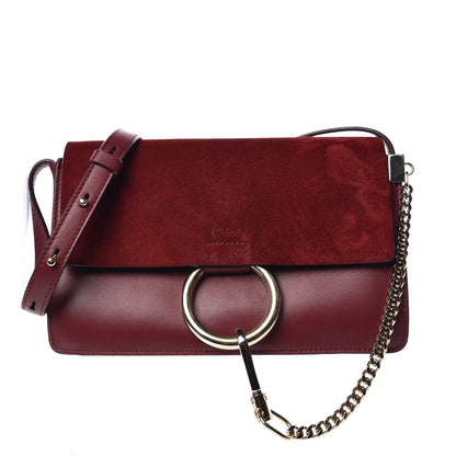 Chloe Suede Calfskin Small Faye Shoulder Bag Plum Purple 1 of 8