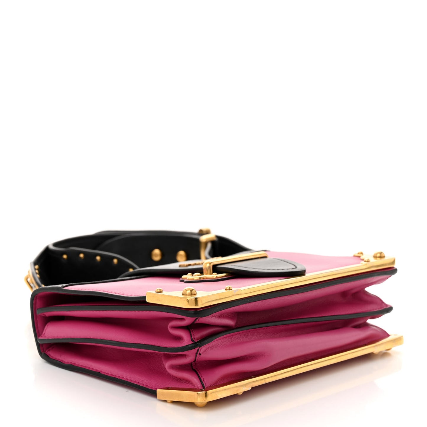 City Calf Saffiano Cahier Bag Fuxia Black