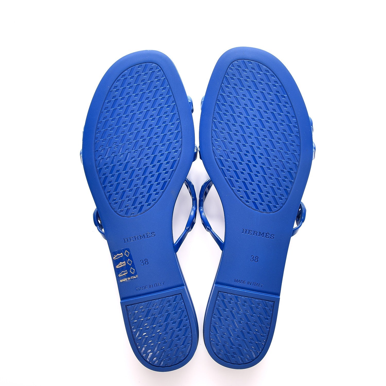 Hermes Rubber Chaine d'Ancre Rivage Sandals 38 Bleu Smalt 5 of 8