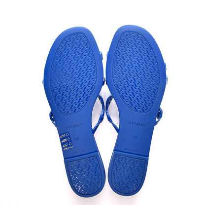 Hermes Rubber Chaine d'Ancre Rivage Sandals 38 Bleu Smalt 5 of 8