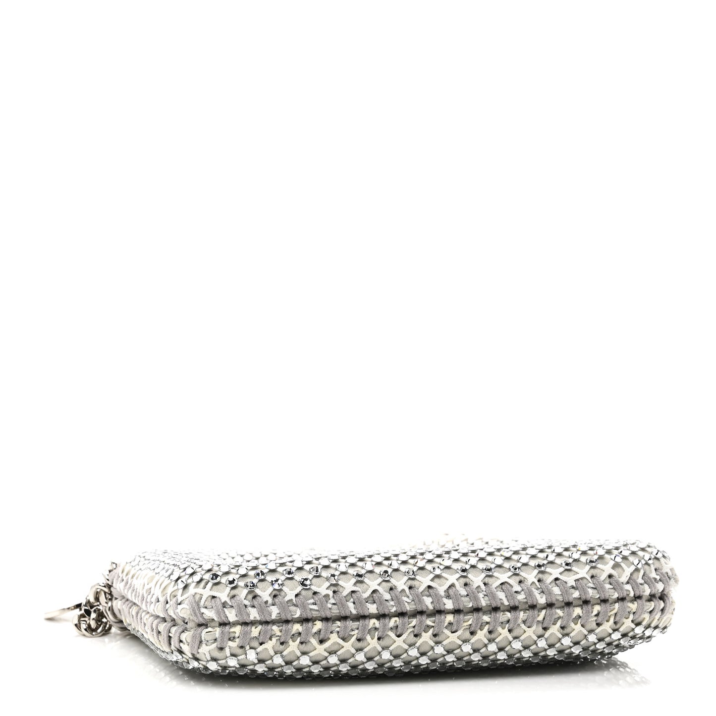 Crystal Mesh Tiny Falabella Crossbody Bag Oyster