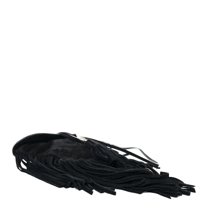 Saint Laurent Suede Fringe Toy Monogram Anita Crossbody Bag Black 4 of 12