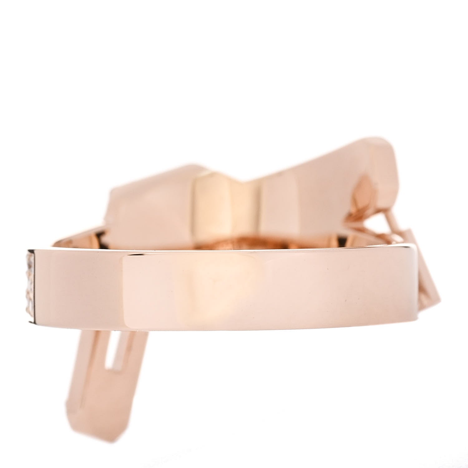 Hermes 18K Rose Gold Diamond Kelly Gavroche Ring 51 5.75 3 of 6